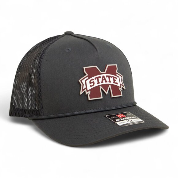 Mississippi State Bulldogs 3D Snapback Trucker Rope Hat- Charcoal - Picture 1 of 3